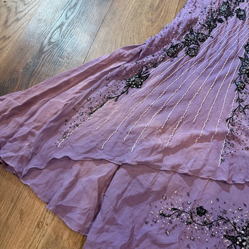 Vintage Y2K 100% Silk Beaded Dress Vintage Beaded Dress Sue Wong Dress Fairy - Picture 9 of 17